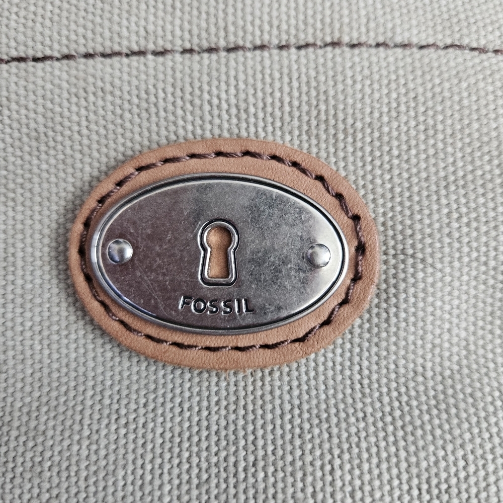 Fossil Jesse Gray Colorful Patchwork Embroidered … - image 8